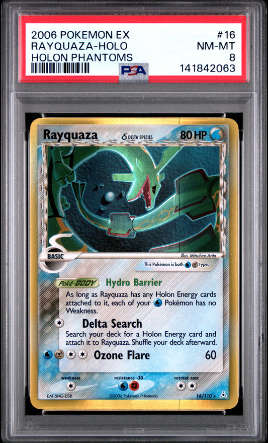 Rayquaza Holo 16/110 Holon Phantoms Pokemon PSA 8