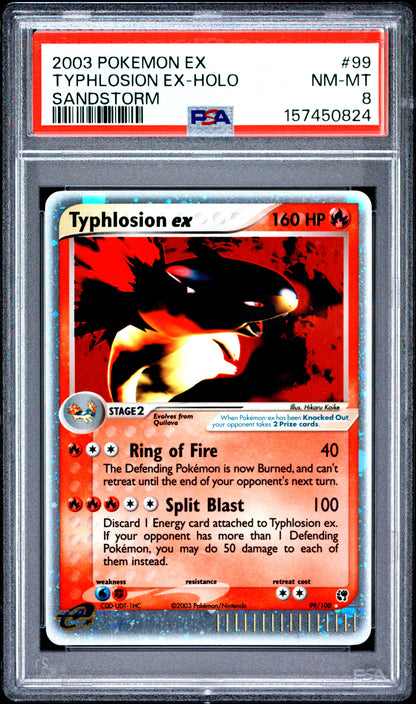 Typhlosion EX Holo 99/100 Sandstorm Pokemon PSA 8