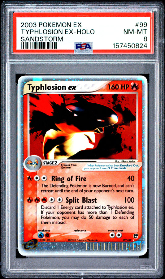 Typhlosion EX Holo 99/100 Sandstorm Pokemon PSA 8