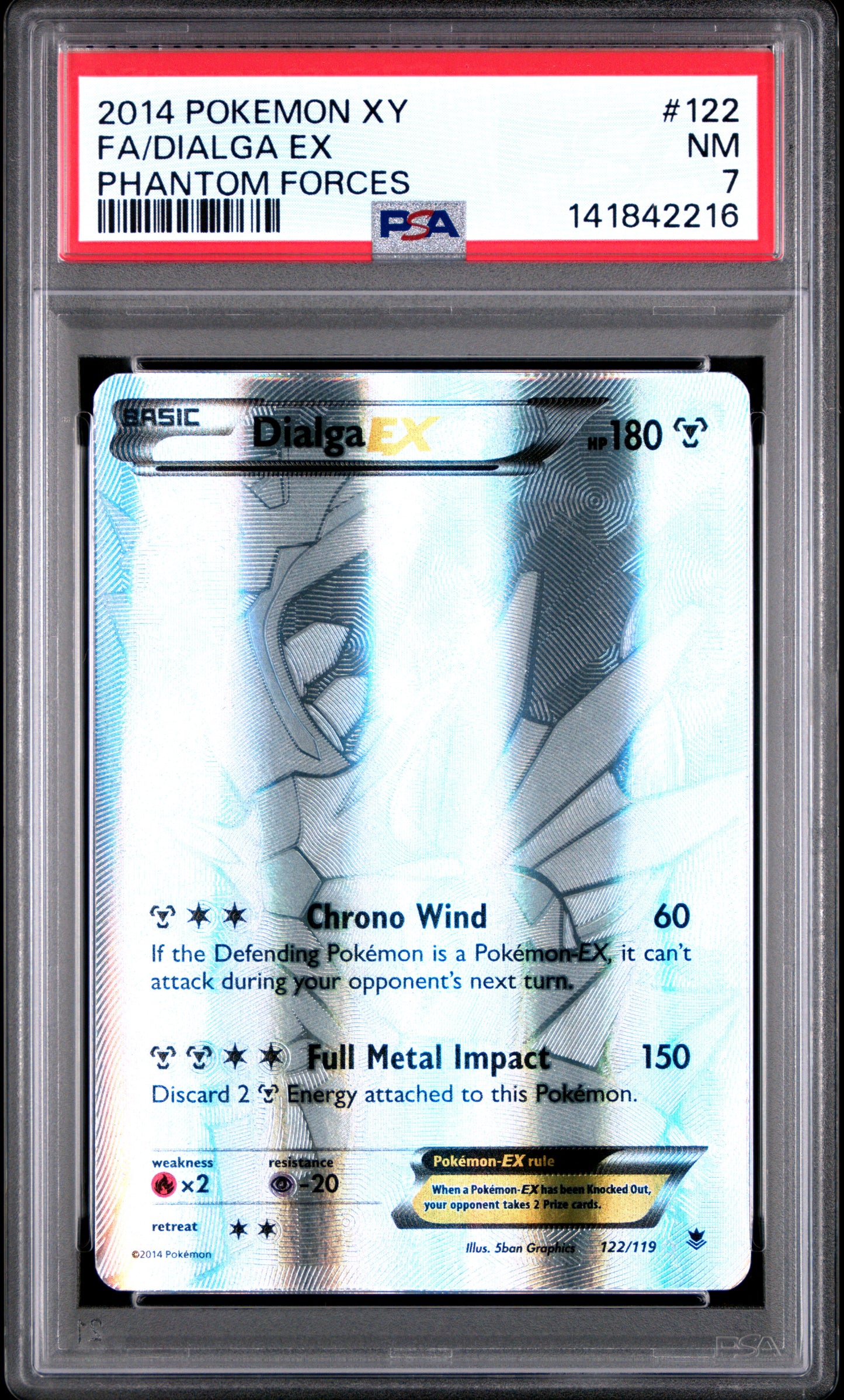 Dialga EX 122/119 Phantom Forces Pokemon PSA 7