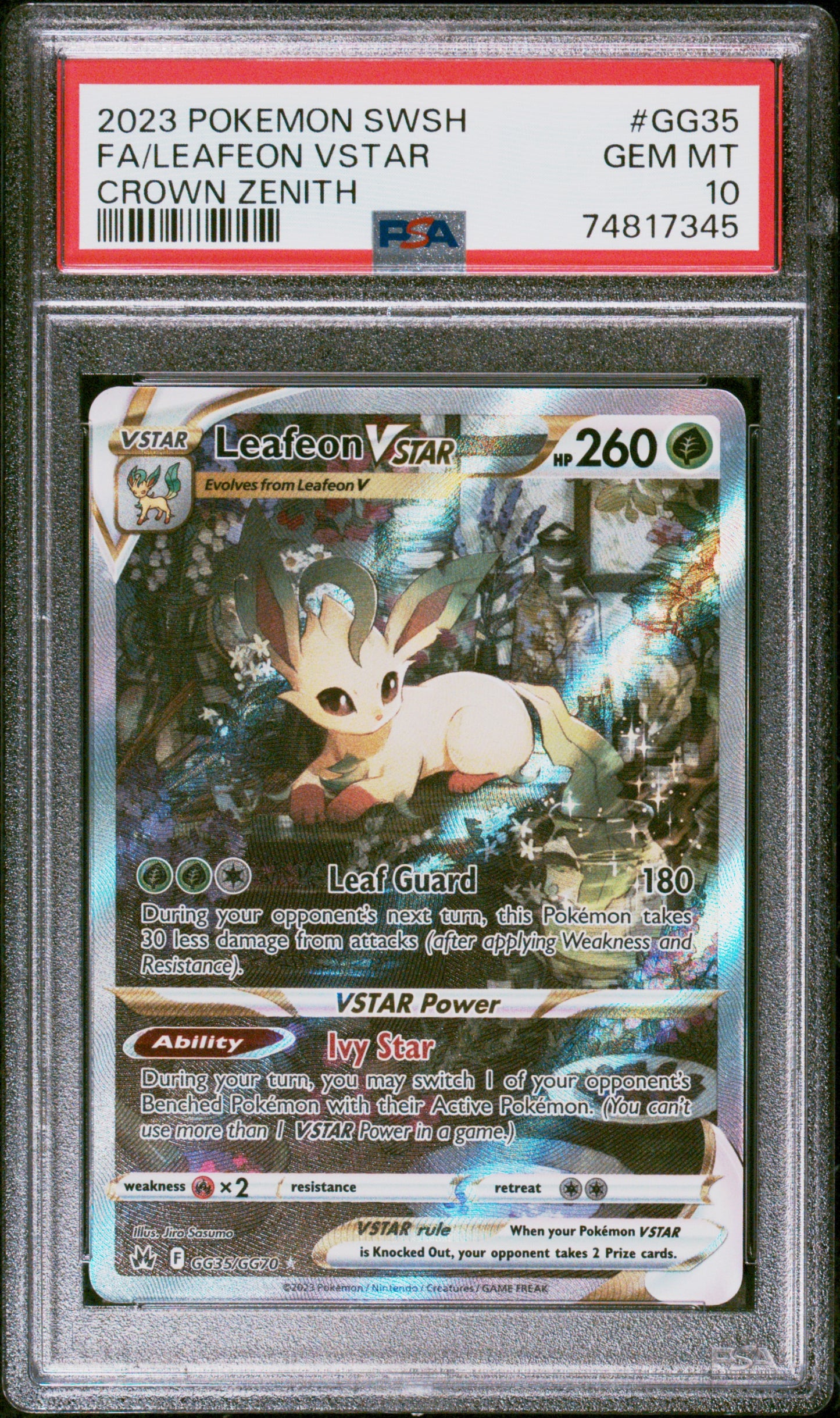 Leafeon Vstar GG35/GG70 Sword Shield Crown Zenith Pokemon PSA 10