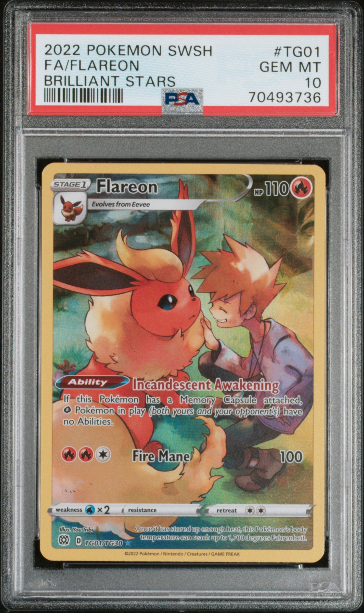 Flareon TG01 Brilliant Stars Pokemon PSA 10