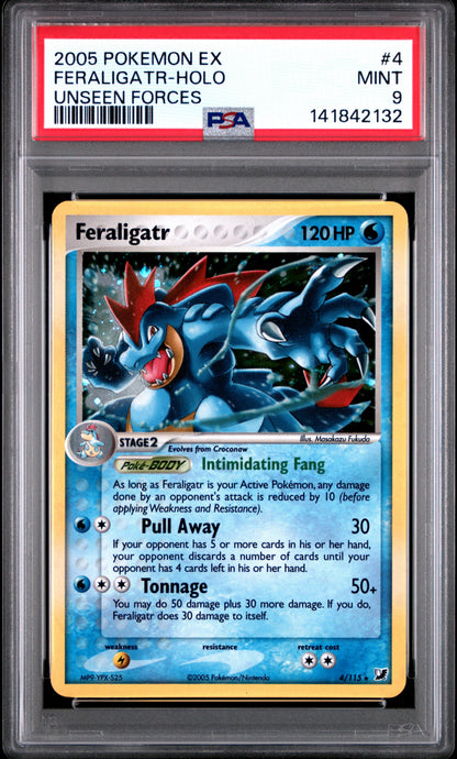 Feraligatr Holo 4/115 Unseen Forces Pokemon PSA 9