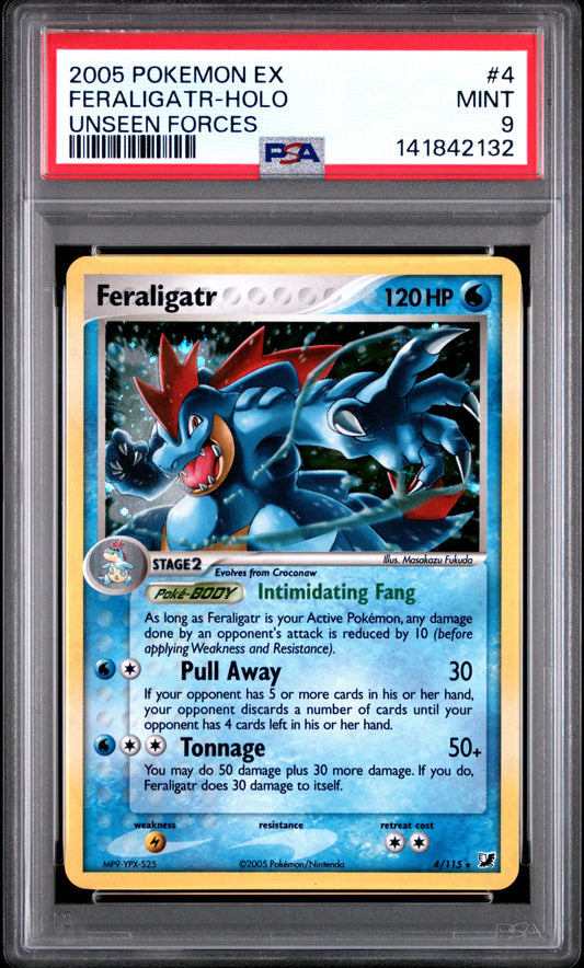 Feraligatr Holo 4/115 Unseen Forces Pokemon PSA 9