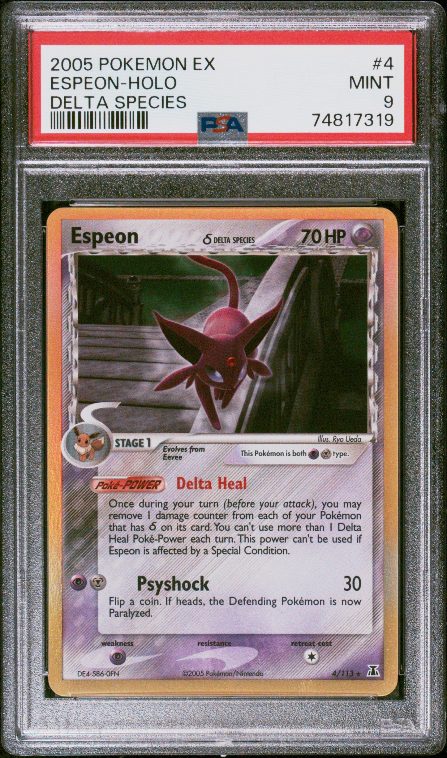 Espeon Holo 4/113 Delta Species Pokemon PSA 9