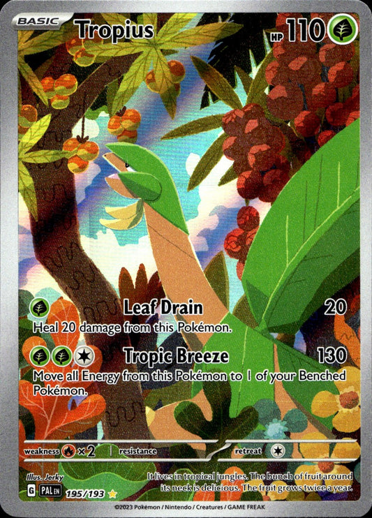 Tropius 195/193 Illustration Rare Paldea Evolved Pokemon Near Mint