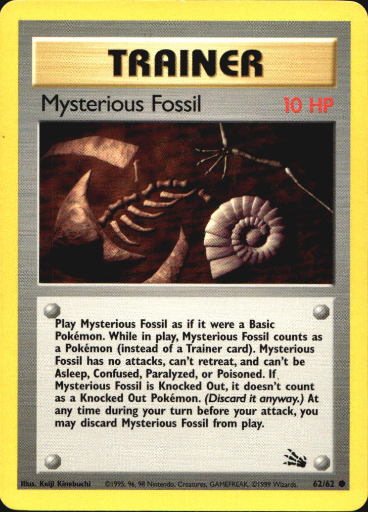 Mysterious Fossil 62/62 Common Fossil Pokemon Near Mint