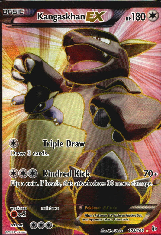 Kangaskhan EX 103/106 Rare Ultra Flashfire Pokemon Lightly Played