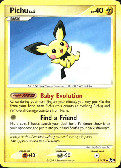 Pichu 11/17 Uncommon POP Series 9 Pokemon Near Mint