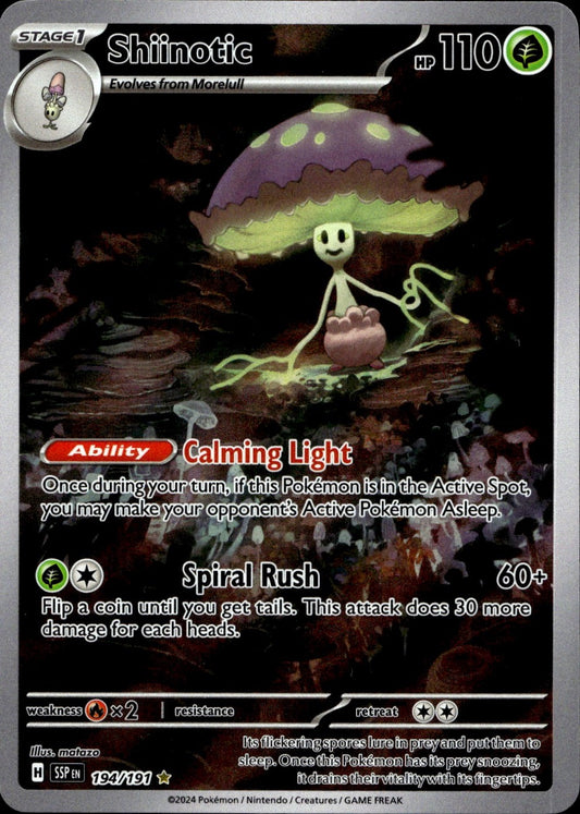 Shiinotic 194/191 Illustration Rare Surging Sparks Pokemon Near Mint