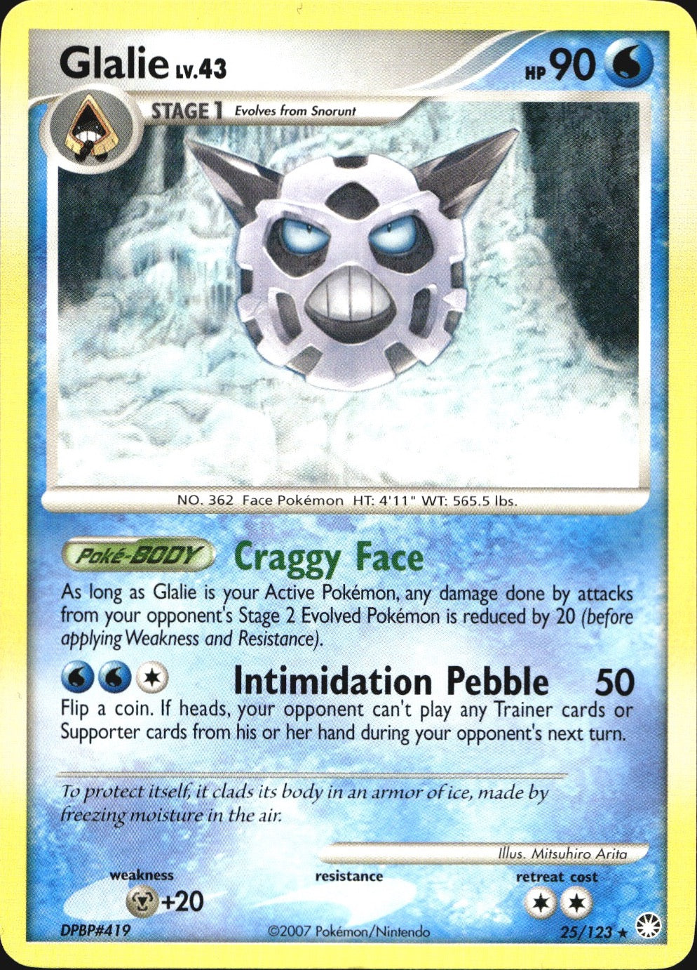 Glalie 25/123 Rare Mysterious Treasures Pokemon Near Mint