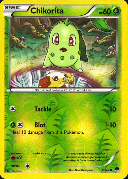 Chikorita 1/122 Common BREAKpoint Pokemon Reverse Holo Near Mint