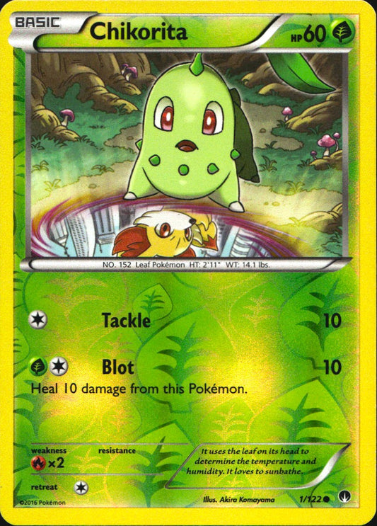 Chikorita 1/122 Common BREAKpoint Pokemon Reverse Holo Near Mint
