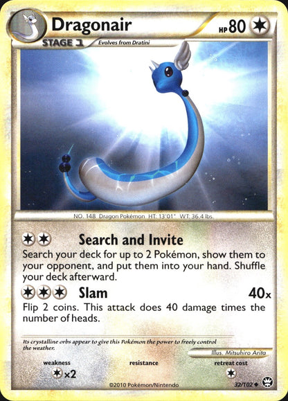 Dragonair 32/102 Uncommon HGSS Triumphant Pokemon Near Mint