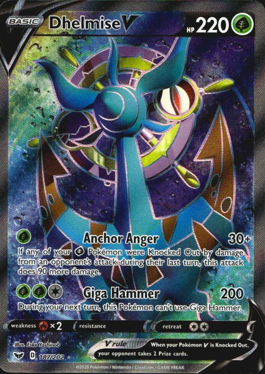 Dhelmise V 187/202 Rare Ultra Sword & Shield Pokemon Near Mint