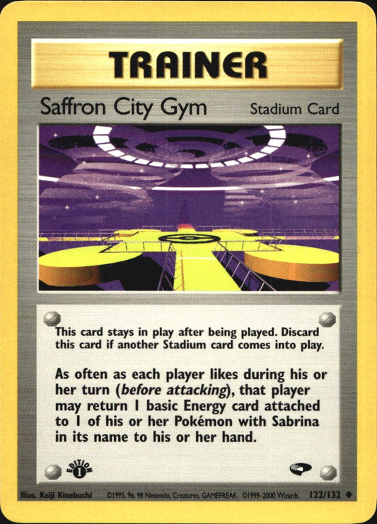 Saffron City Gym 122/132 Uncommon Gym Challenge Pokemon 1st Edition Near Mint