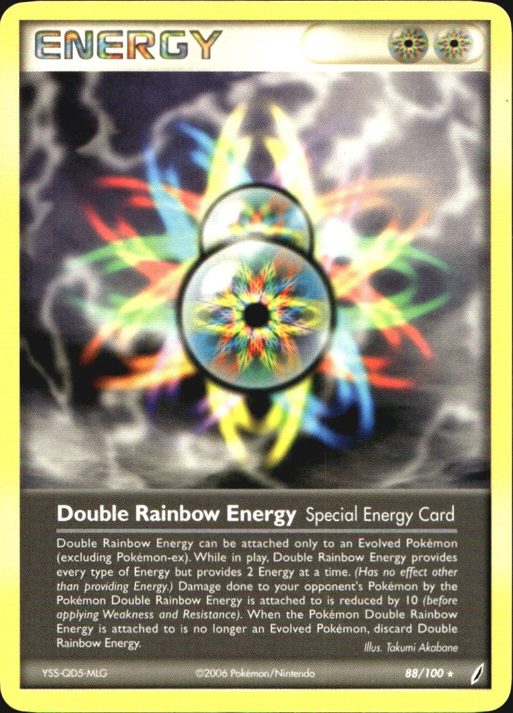 Double Rainbow Energy 88/100 Rare Crystal Guardians Pokemon Near Mint