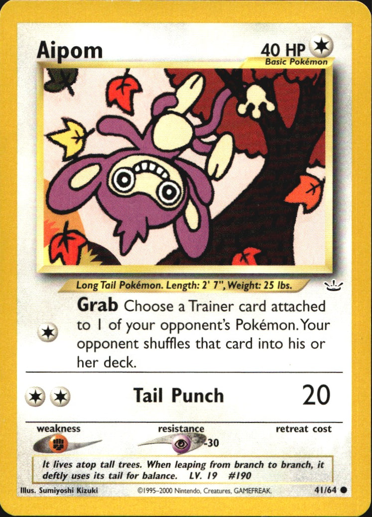 Aipom 41/64 Common Neo Revelation Pokemon Near Mint