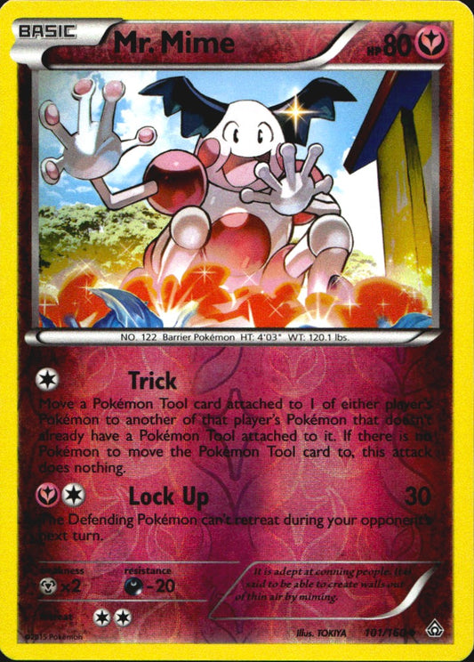 Mr. Mime 101/160 Uncommon Primal Clash Pokemon Reverse Holo Near Mint