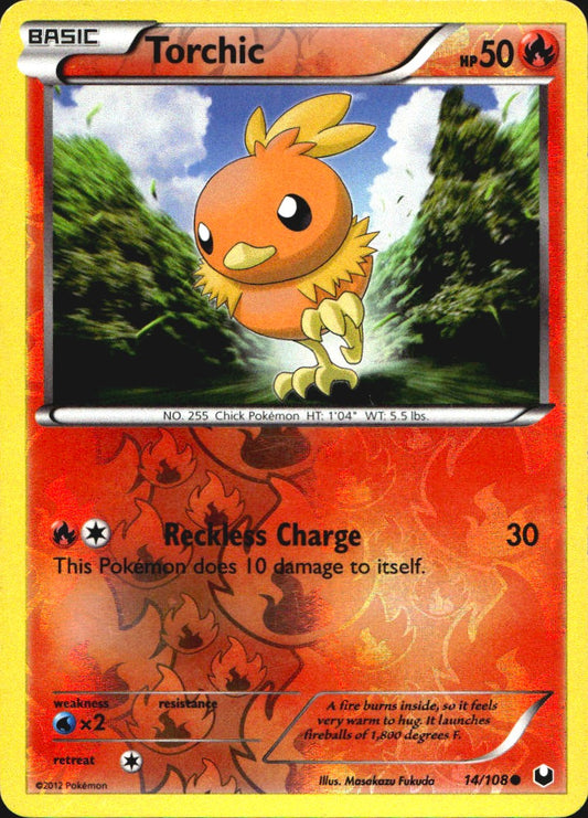 Torchic 14/108 Common Dark Explorers Reverse Holo Near Mint