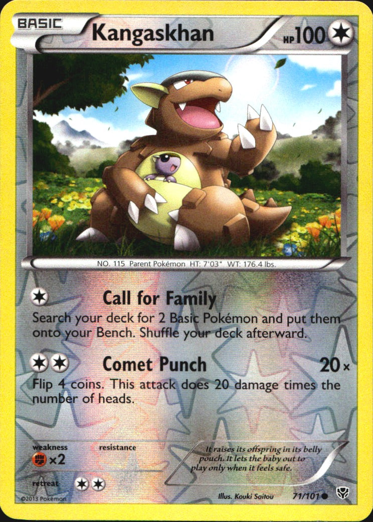 Kangaskhan 71/101 Common Plasma Blast Pokemon Reverse Holo Near Mint