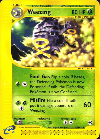 Weezing 70/165 Rare Expedition Base Set Pokemon Lightly Played
