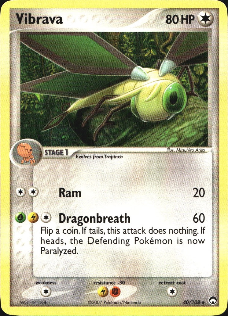 Vibrava 40/108 Uncommon Power Keepers Pokemon Near Mint