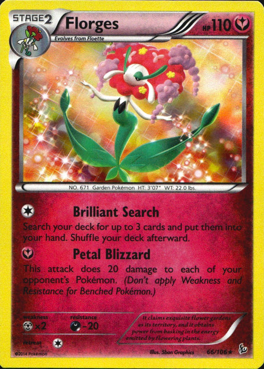 Florges 66/106 Holo Rare Flashfire Pokemon Near Mint