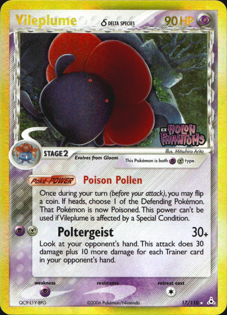 Vileplume 17/110 Holon Phantoms Pokemon Reverse Holo Near Mint