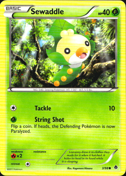 Sewaddle 3/98 Common Emerging Powers Pokemon Near Mint