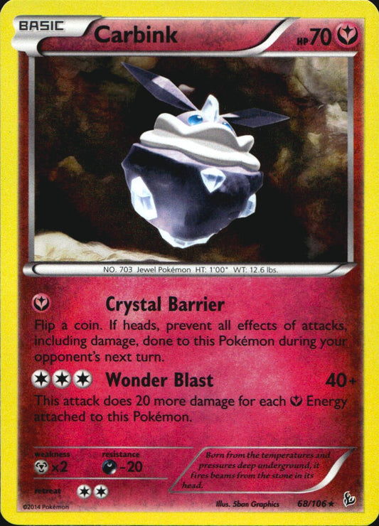 Carbink 68/106 Holo Rare Flashfire Pokemon Near Mint
