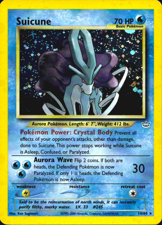 Suicune 14/64 Holo Rare Neo Revelation Pokemon Lightly Played