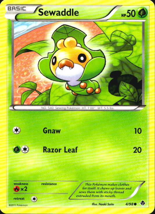 Sewaddle 4/98 Common Emerging Powers Pokemon Near Mint