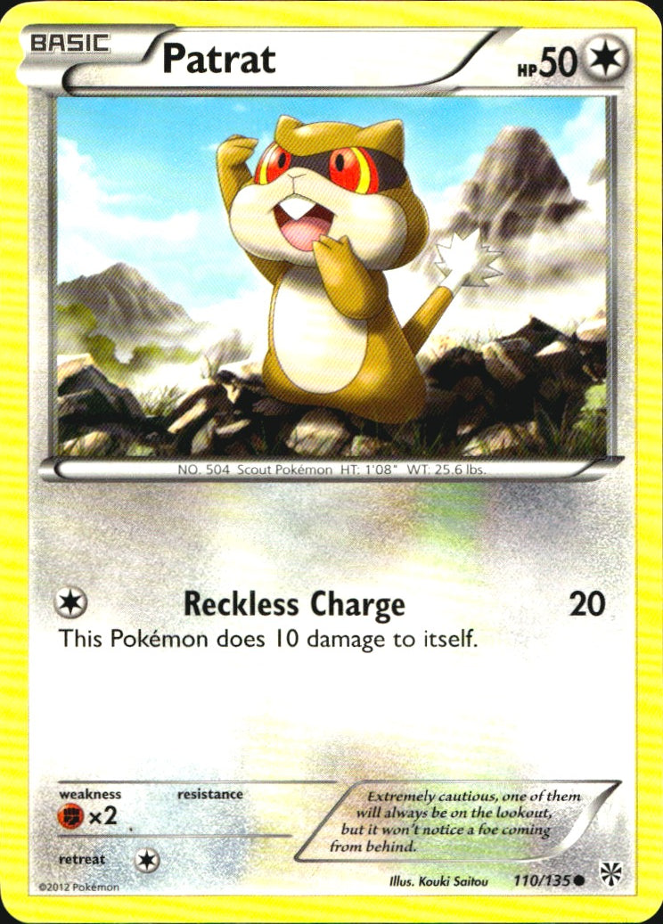 Patrat 110/135 Common Plasma Storm Pokemon Near Mint