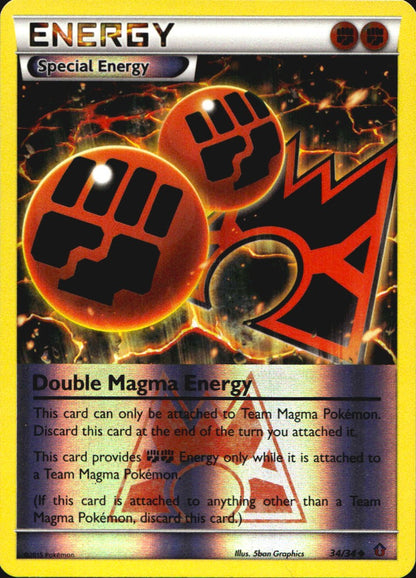 Double Magma Energy 34/34 Uncommon Double Crisis Pokemon Reverse Holo Near Mint