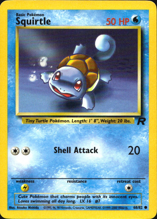 Squirtle 68/82 Common Team Rocket Pokemon Near Mint