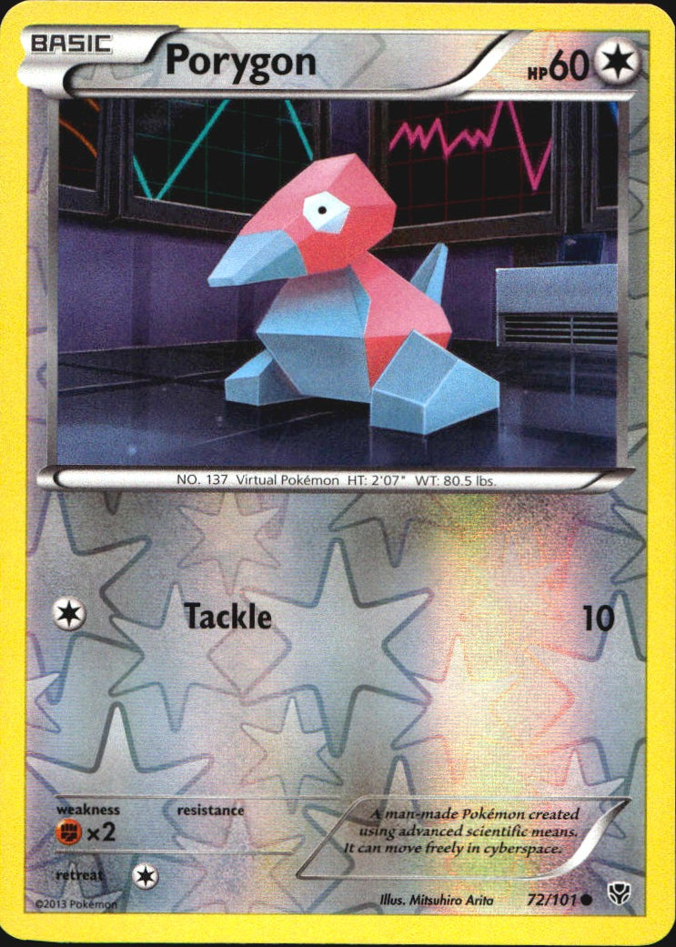 Porygon 72/101 Common Plasma Blast Pokemon Reverse Holo Near Mint