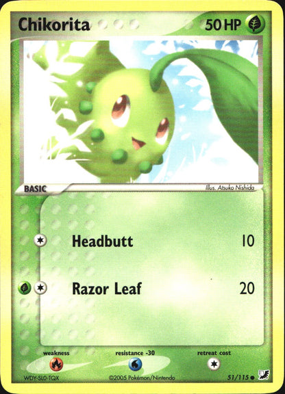 Chikorita 51/115 Common Unseen Forces Pokemon Near Mint