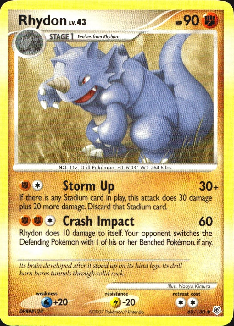 Rhydon 60/130 Uncommon Diamond & Pearl Pokemon Near Mint