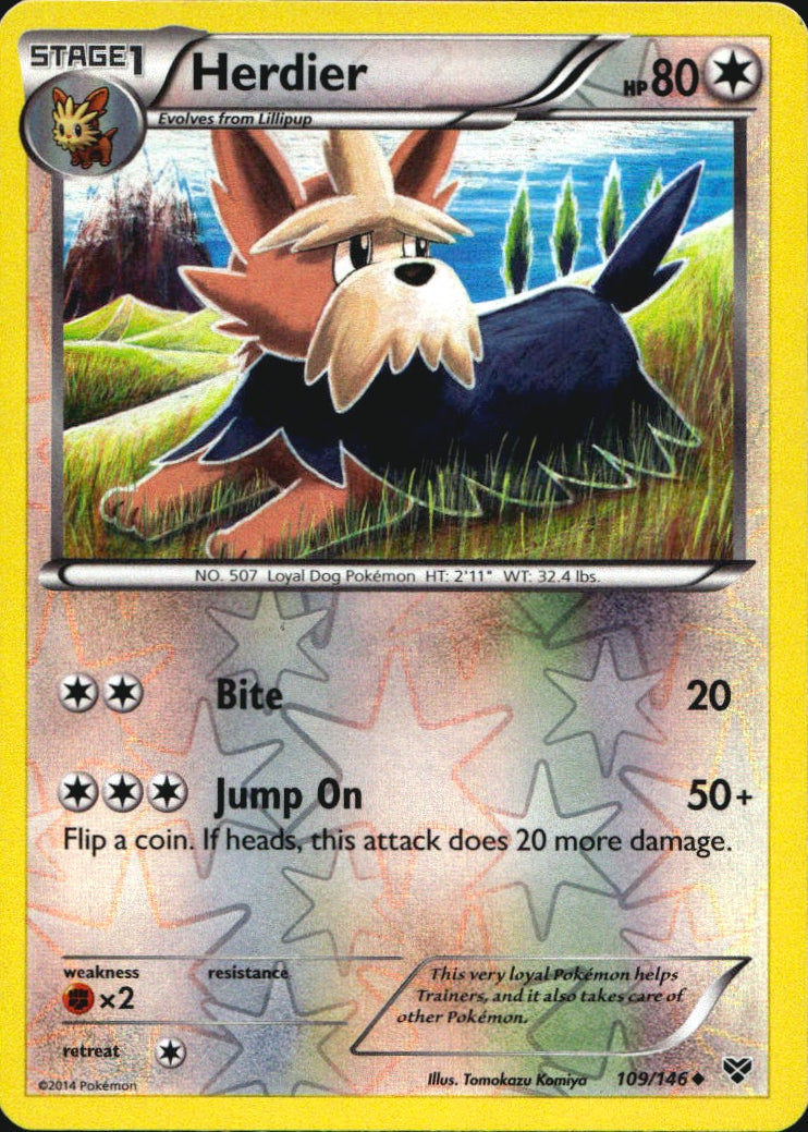 Herdier 109/146 Uncommon XY Pokemon Reverse Holo Near Mint
