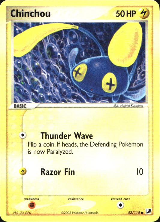Chinchou 52/115 Common Unseen Forces Pokemon Near Mint