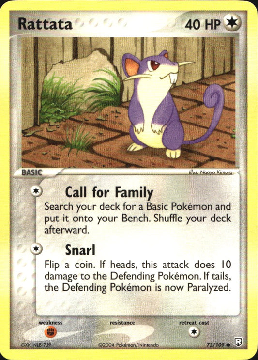 Rattata 72/109 Common Team Rocket Returns Pokemon Near Mint
