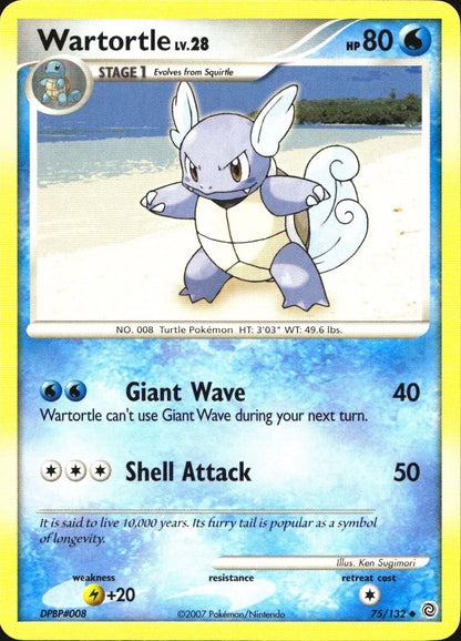 Wartortle 75/132 Uncommon Secret Wonders Pokemon Near Mint