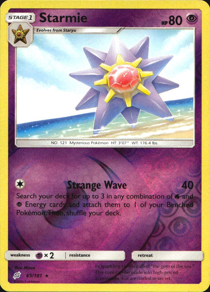 Starmie 65/181 Rare Team Up Pokemon Reverse Holo Near Mint