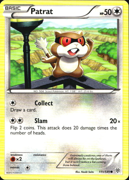 Patrat 111/135 Common Plasma Storm Pokemon Near Mint