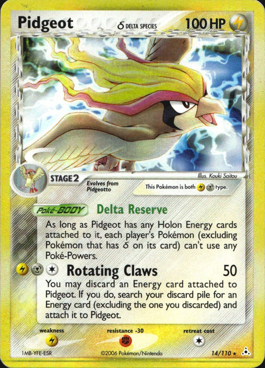 Pidgeot 14/110 Holo Rare Holon Phantoms Pokemon Lightly Played