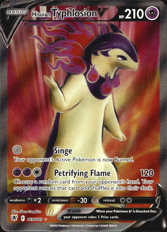Hisuian Typhlosion V 169/189 Rare Ultra Astral Radiance Pokemon Near Mint