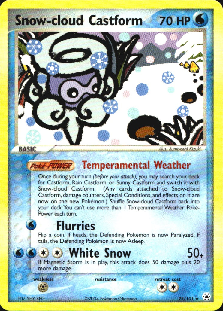 Snow-cloud Castform 25/101 Rare Hidden Legends Pokemon Near Mint