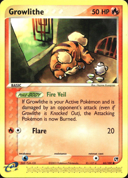 Growlithe 65/100 Common Sandstorm Pokemon Near Mint