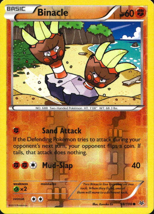 Binacle 38/108 Common Roaring Skies Pokemon Reverse Holo Near Mint